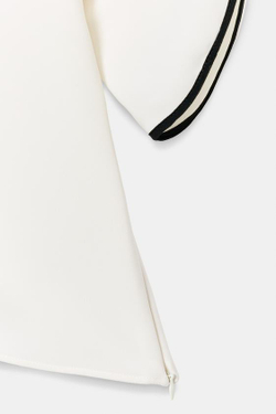 ZARA ТОП С КОНТРАСТНОЙ ОТДЕЛКОЙ, ЭКРЮ
