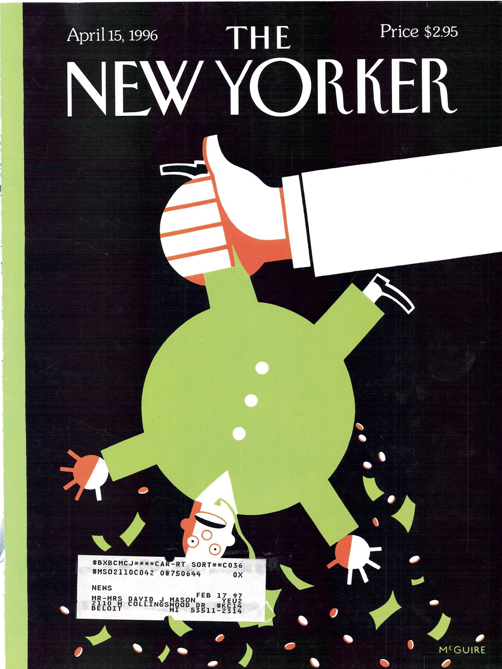 Журнал The New Yorker 15-04-1996, обложка