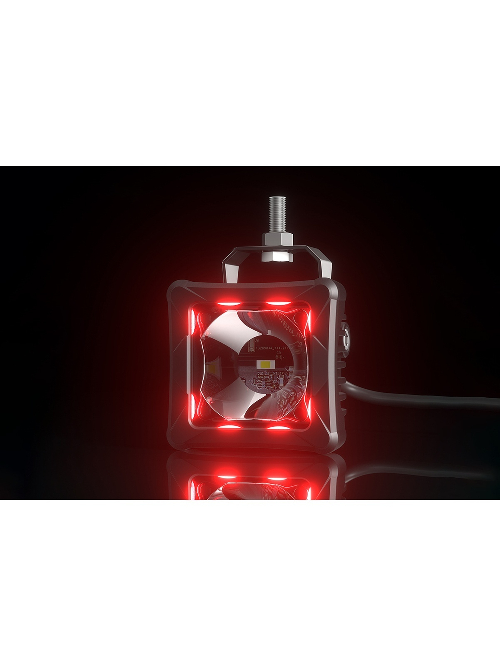 Светодиодные фары дальнего света AURORA 76x76 мм 30W с RGB подсветкой