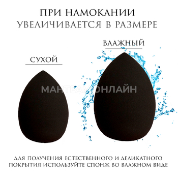 Набор спонжей для макияжа 4 шт в кейсе №2 цвет разноцветные