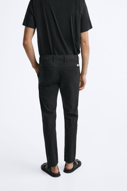 ZARA БРЮКИ ЧИНОС SKINNY FIT, ЧЕРНЫЙ