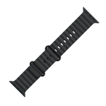 Ремешок Apple Ocean Band, чёрный с чёрной пряжкой, для Apple Watch 44, 45, 46 мм, Ultra и Ultra 2 (дизайн 2024)
