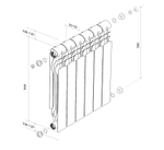 Биметаллический радиатор Royal Thermo Revolution Bimetall 500 (6 секции)