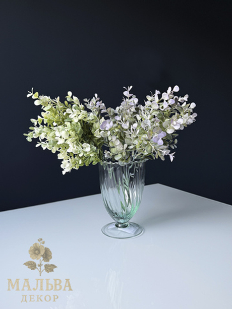 Эвкалипт искусственный цветок зелено-сизый 12x12x35 см