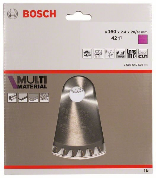 Пильный диск Multi Material 160x20x1,8 BOSCH 2608640503