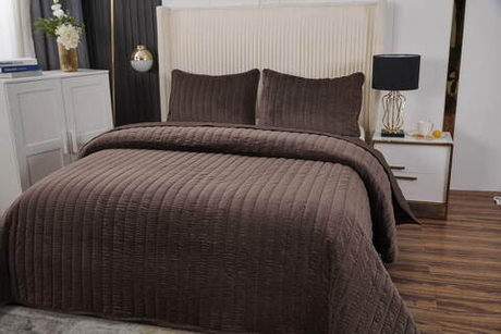 Покрывало 240x260 и 2 наволочки 50х70 Sofi De MarkO Фердинанд кофейное