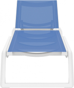 Шезлонг-лежак пластиковый Siesta Contract Rio Pro, белый, синий