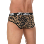 Стильные леопардовые трусы-брифы (Размер: S) (Цвет: коричневый)