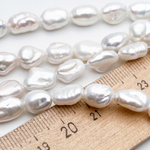 Жемчуг бусины, размер около 10-11 мм, цена за 9 шт (1/4 нити)