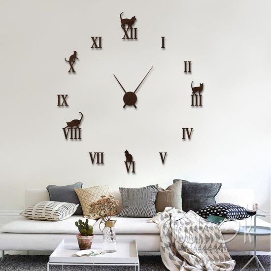 Настенные 3D часы Charm Cat
