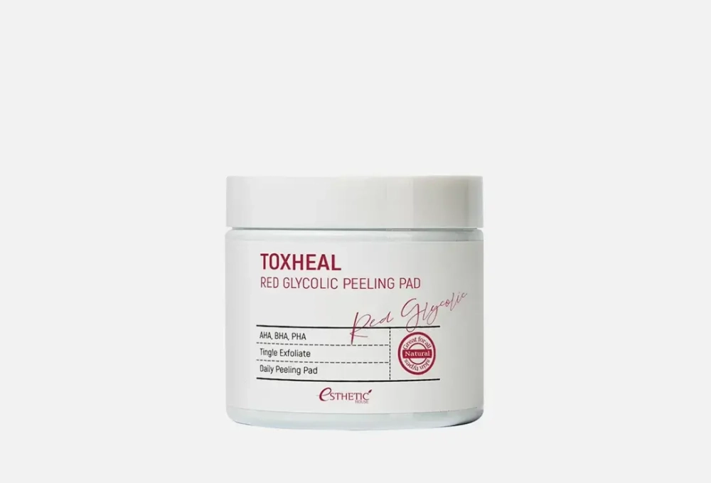 ESTHETIC HOUSE Пилинг-подушечки МИНДАЛЬНЫЕ Toxheal Red Glyucolic Peeling Pad, 100 мл (100 шт)