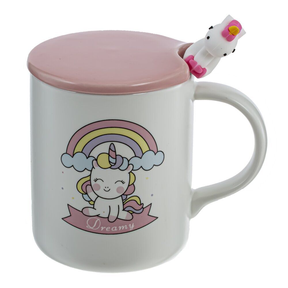 GAEM Кружка с крышкой и ложкой, 350 мл, L11,5 W8 H9,5 см, 4в.