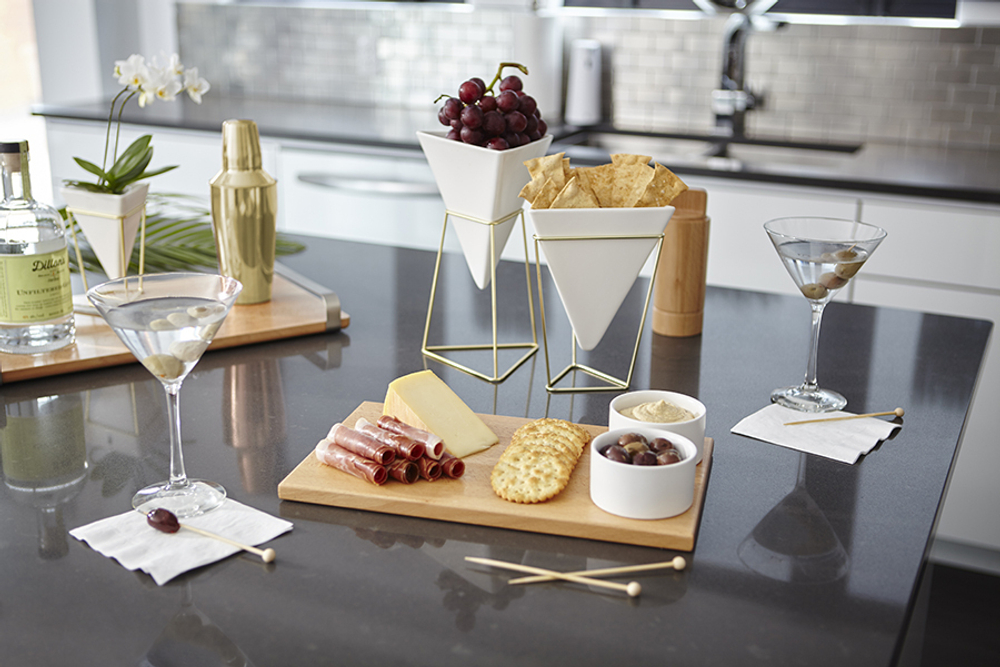 Набор настольных кашпо trigg, белый/латунь, 2 шт.