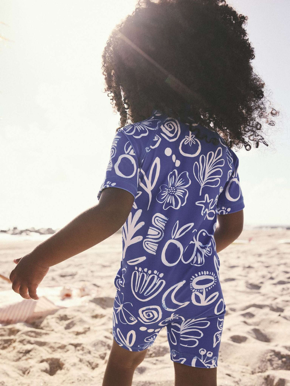 Купальник слитный на молнии для девочки Next AK5-113, Синий