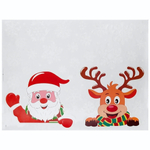 Наклейка новогодняя "Санта и Олень" размер листа 60*45см