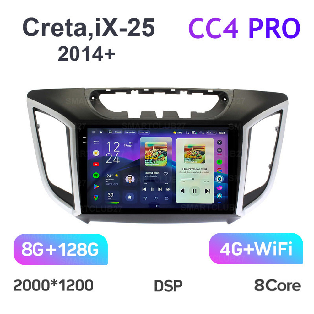 Teyes CC4 Pro 9" для Hyundai Creta, iX25 2014+