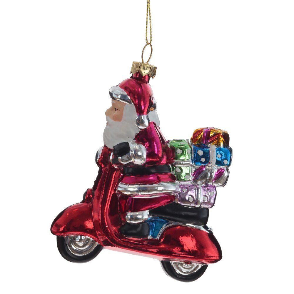 GAEM Украшение новогоднее "Дед Мороз на мопеде", L9 W3 H11,5 см, 2в.