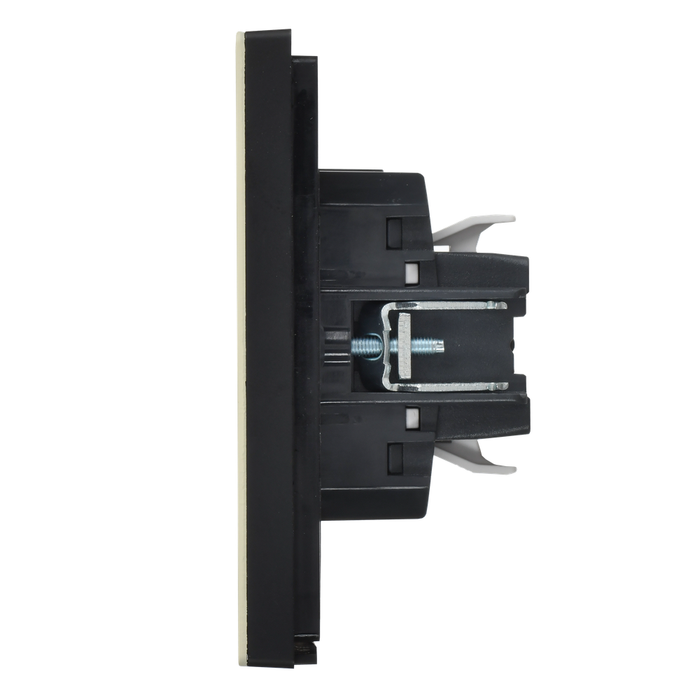 FORTE&PIANO Выключатель 2-клавишный проходной с индикацией 10А FP808M металл серый сланец IEK