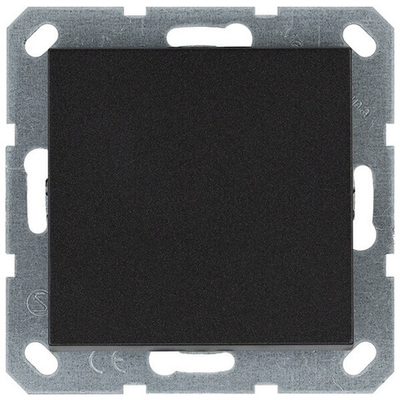 Выключатель одноклавишный 10A 250V~ с накладкой, цвет Антрацит
