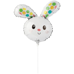 Шар Фольгированный Заяц голова (Белый)