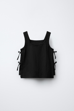 ZARA ТОП С ЗАВЯЗКАМИ, ЧЕРНЫЙ