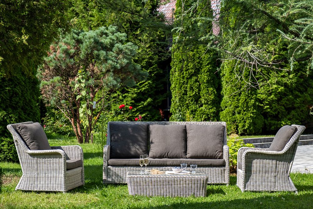 "Гляссе" лаунж-зона из искусственного ротанга, цвет бежевый