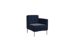 Forest Секция с подлокотником одноместная FR-SP-01 (L) Kardif 028/Металл Серый 690*800*840