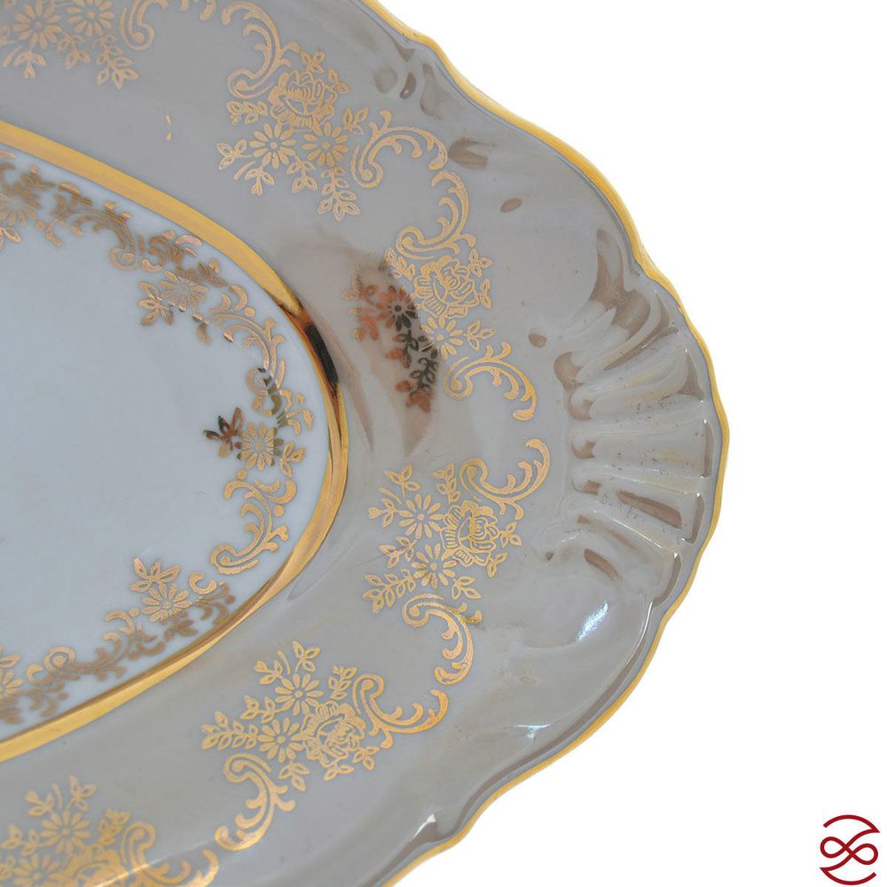 Блюдо для рыбы Queen's Crown Aristokrat Охота бежевая 56 см