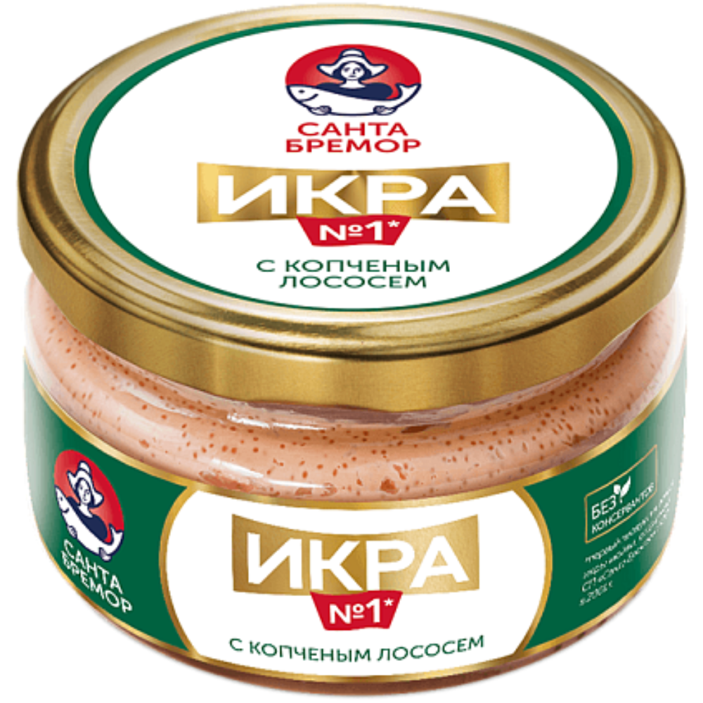 Икра Санта Бремор с копченым лососем 180 гр