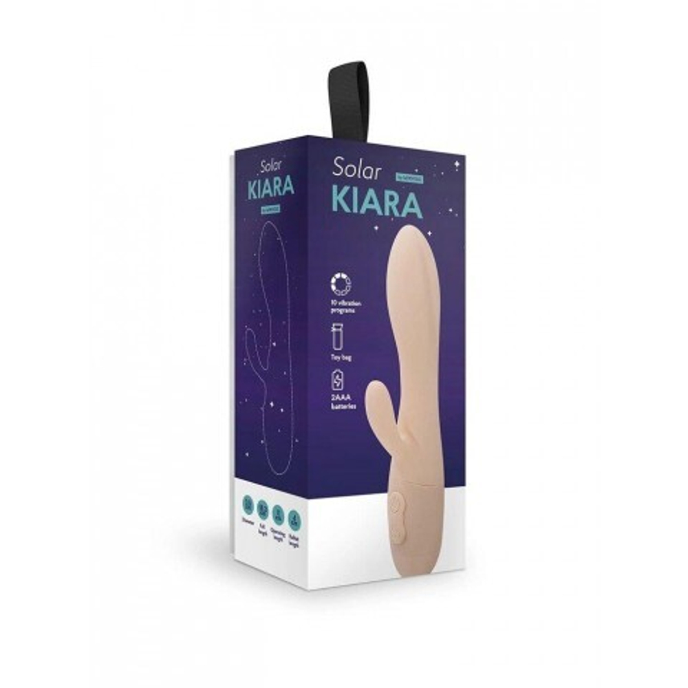 Вибратор с клиторальным отростком Kiara, цвет слоновая кость (SOLAR collection)