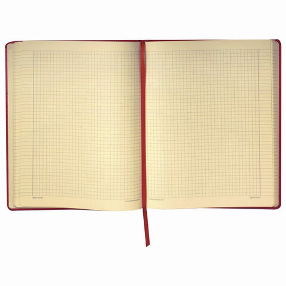 Блокнот БОЛЬШОЙ ФОРМАТ (200х252 мм) В5, BRAUBERG "Income", кожзам, 128 л., клетка, красный, 125205