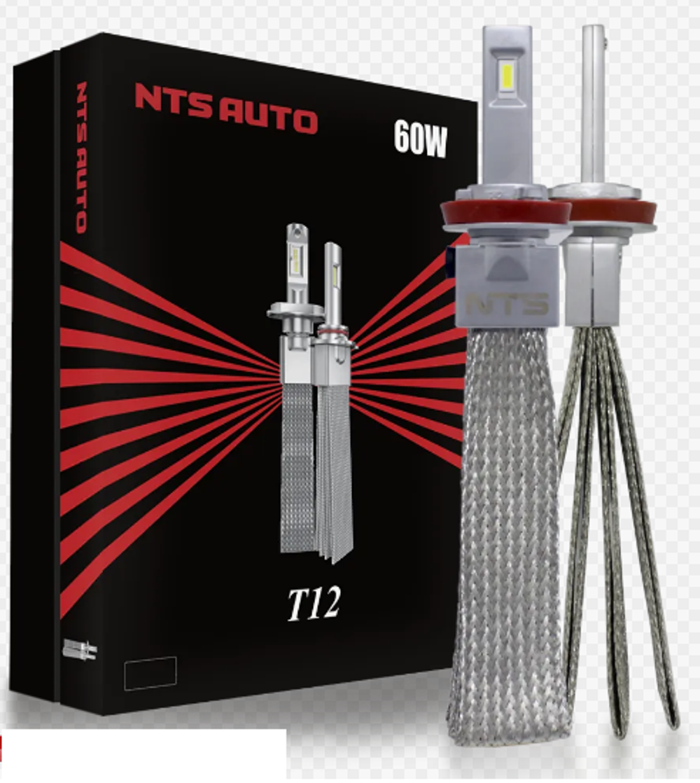 Автолампа LED Н 4 к-т (КОСИЧКА) 12-24V Т12 30W 6500K 2800Lm NTS CANBUS (T12H4)