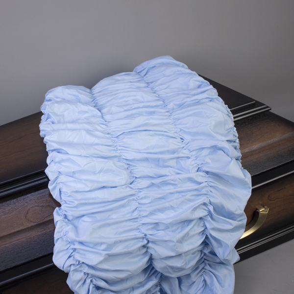 Постель батист без кружева (верх 1,0 х 2,7 м) + (низ 1,0 х 2,7 м) голубая