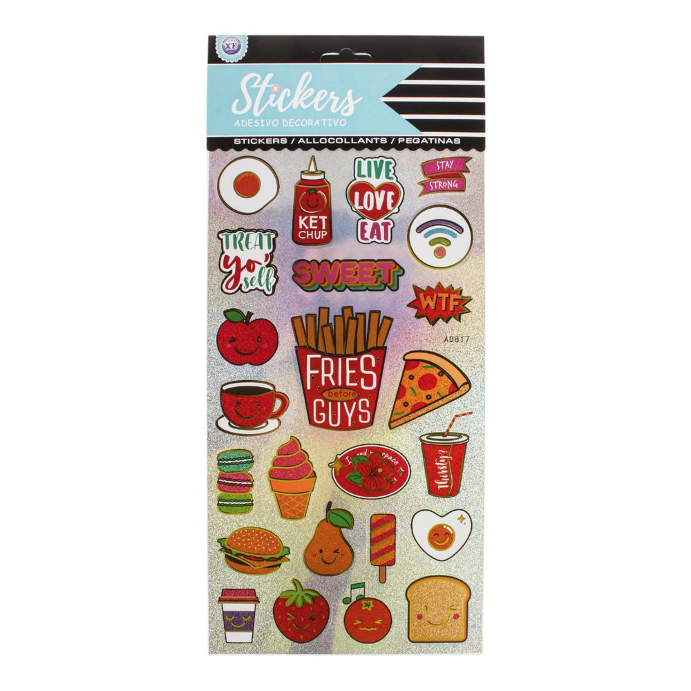 Наклейки с голографическим эффектом "Snack" 30*15см.