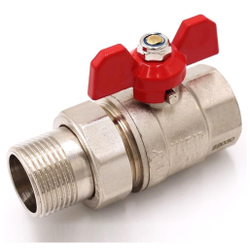 Кран VIEIR шаровый с американкой 1" НВ, кр. бабочка VR204-03