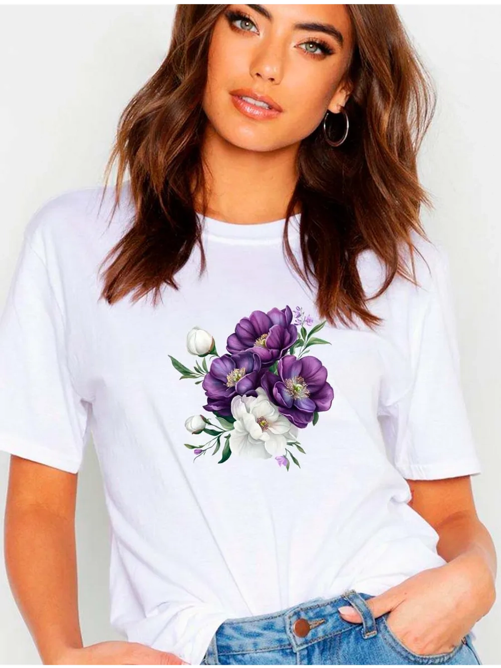 Футболка фиолетовые цветы