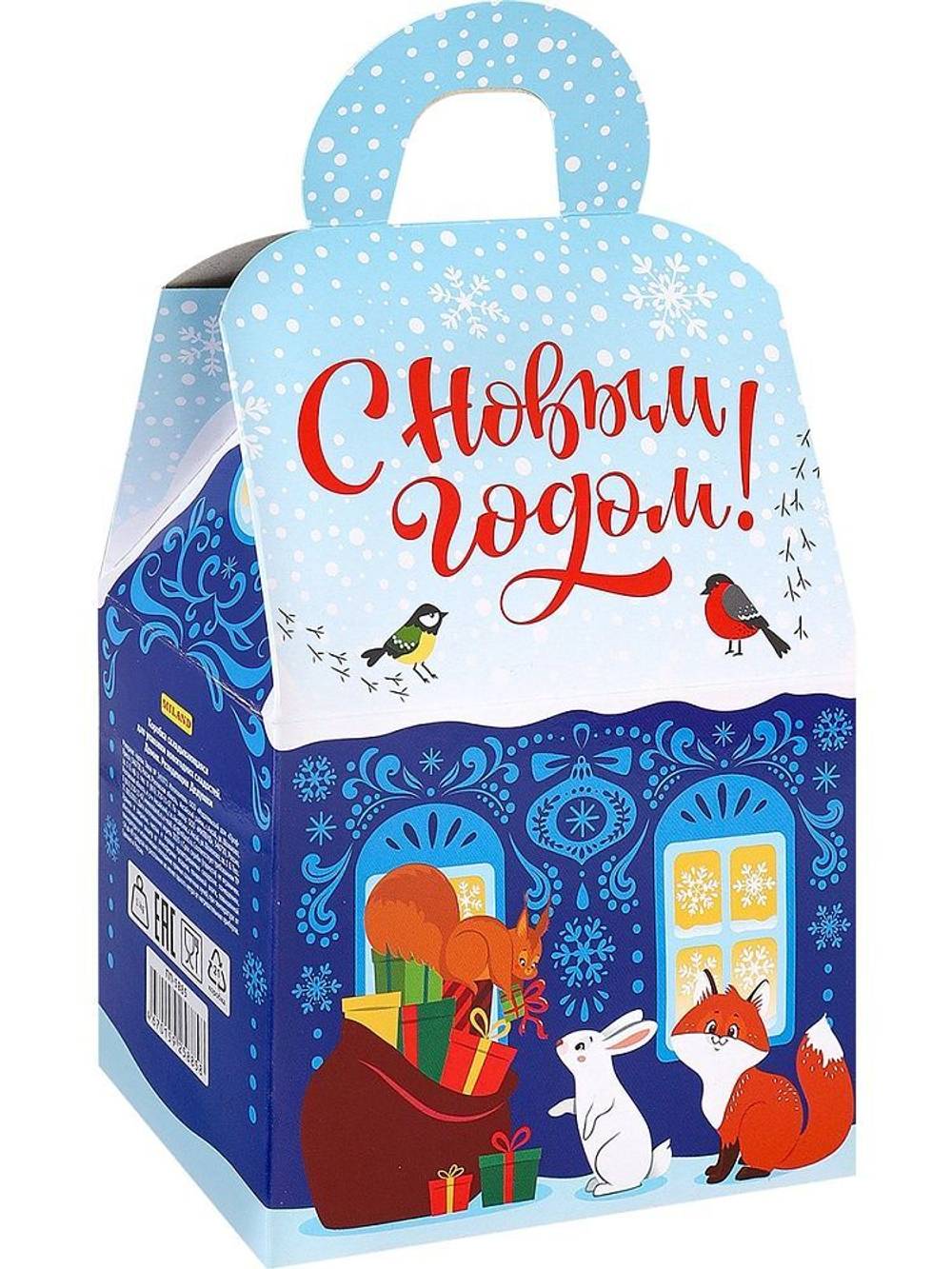 Коробка для конфет 1000гр "Резиденция Дедушки" домик