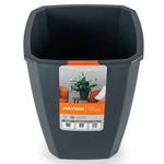 Кашпо квадратное с дренажной вставкой Лаунж 2,4л,6л чернильно-серое С371ЧСЕР