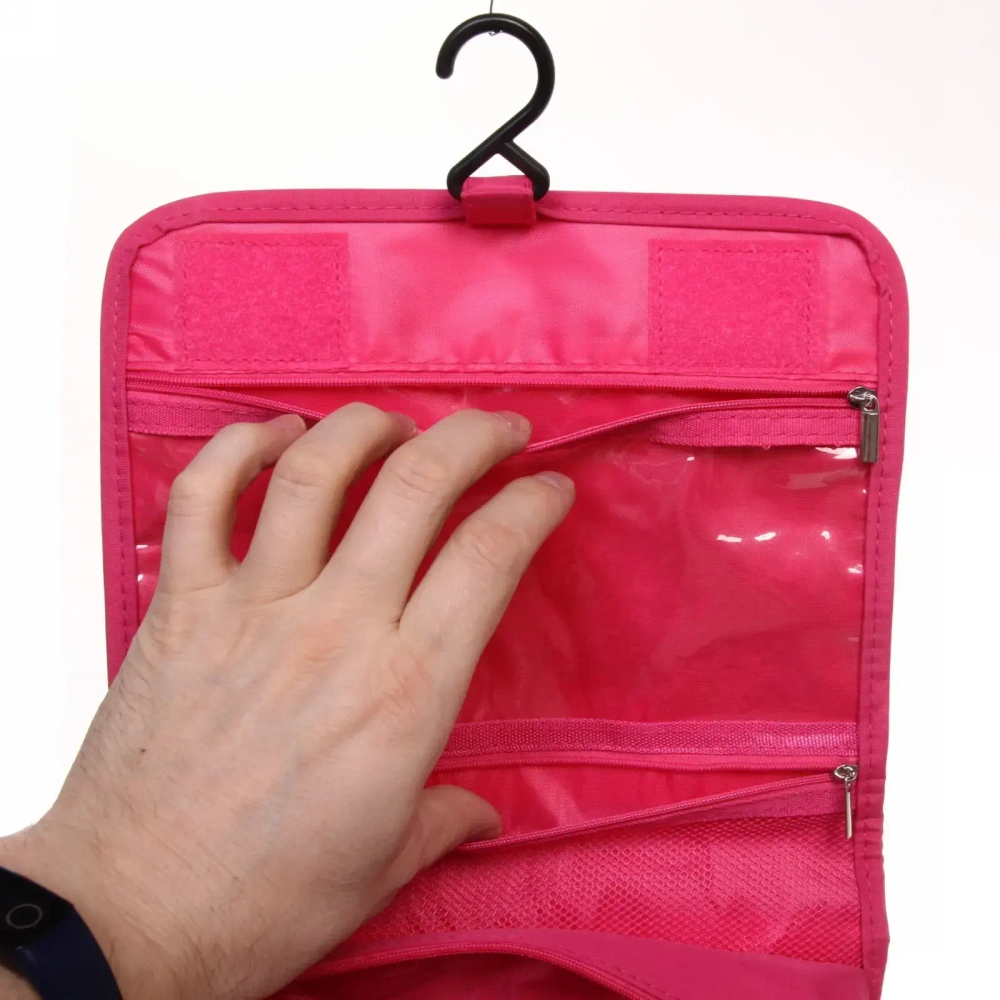 Косметичка - органайзер «Classic», цвет розовый, в склад. виде 20*24*9, в расклад. виде 42*24*9см (несессер)