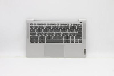 Верхняя панель с клавиатурой (топкейс) для ноутбука Lenovo 5-14ALC05 (For FingerPrint) с подсветкой, серая , раскладка - русская (5CB1C13106)