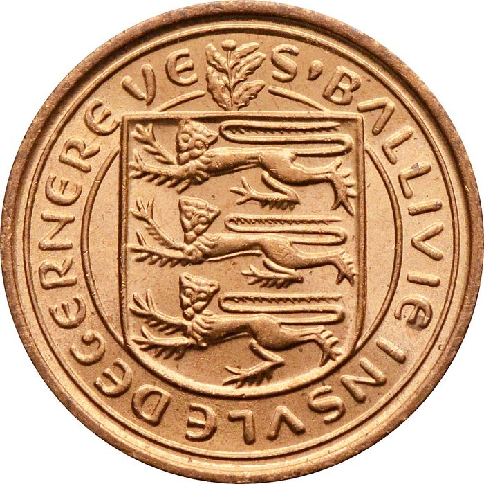 1/2 нового пенни 1971 Гернси UNC