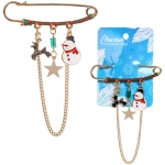 Брошь - булавка новогодняя «Best Podarok - Оленёнок и Снеговик», 7*7см