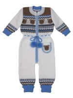 Вязаный комбинезон для новорожденных и малышей на молнии