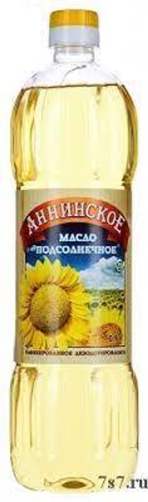 Масло подсолнечное Аннинское, рафинированное, 0,9 л