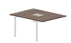 Составной стол на 2 рабочих места 118х156,6х75см (2 металлических  аутлета) - приставной элемент