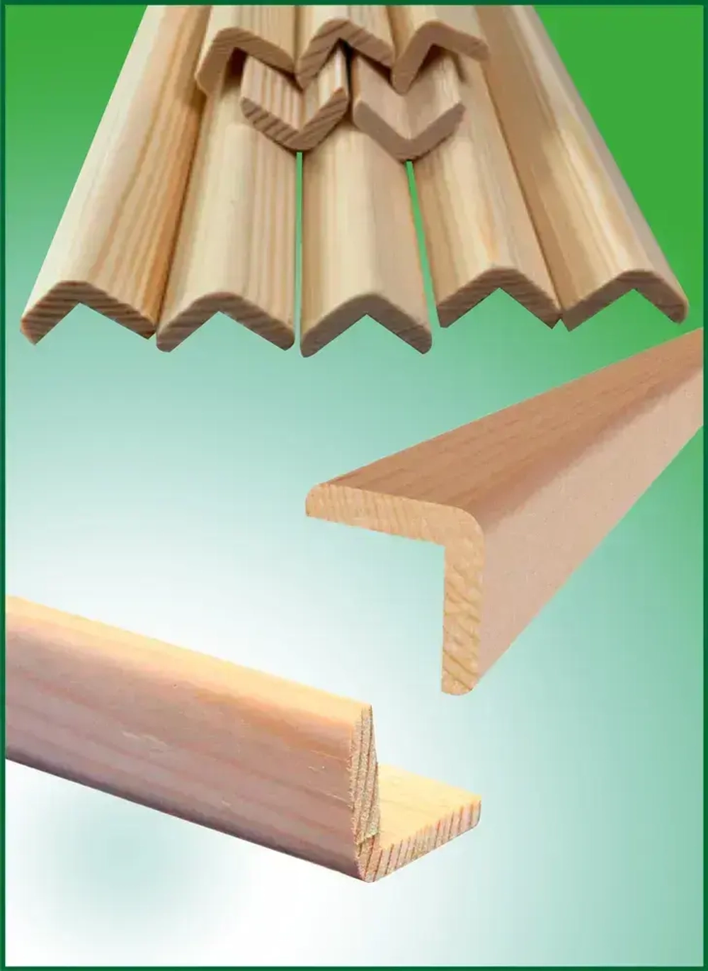 Уголок деревянный 20х20х1500, 10 штук