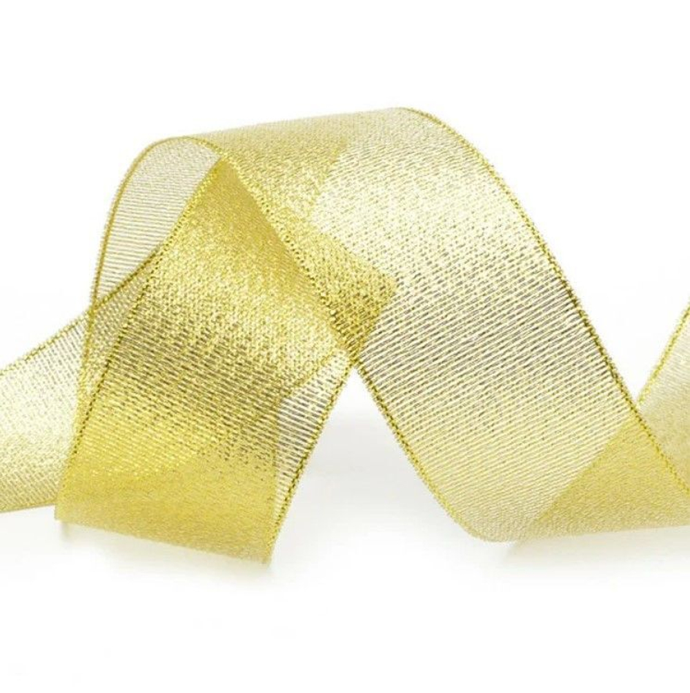 Лента парчовая 25 мм  (22 метра, цвет золото)