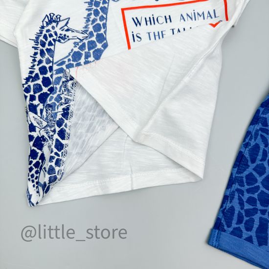 Комплект хлопковый "Жирафы" белый/синий