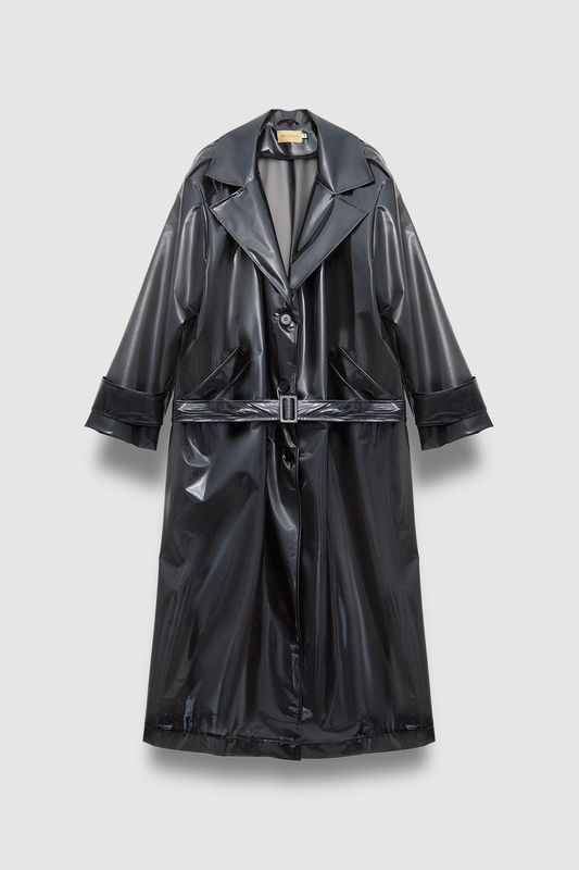 Тренч двубортный прозрачный, графит