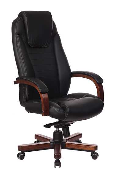 Кресло руководителя Бюрократ T-9923WALNUT черный кожа крестов. металл/дерево